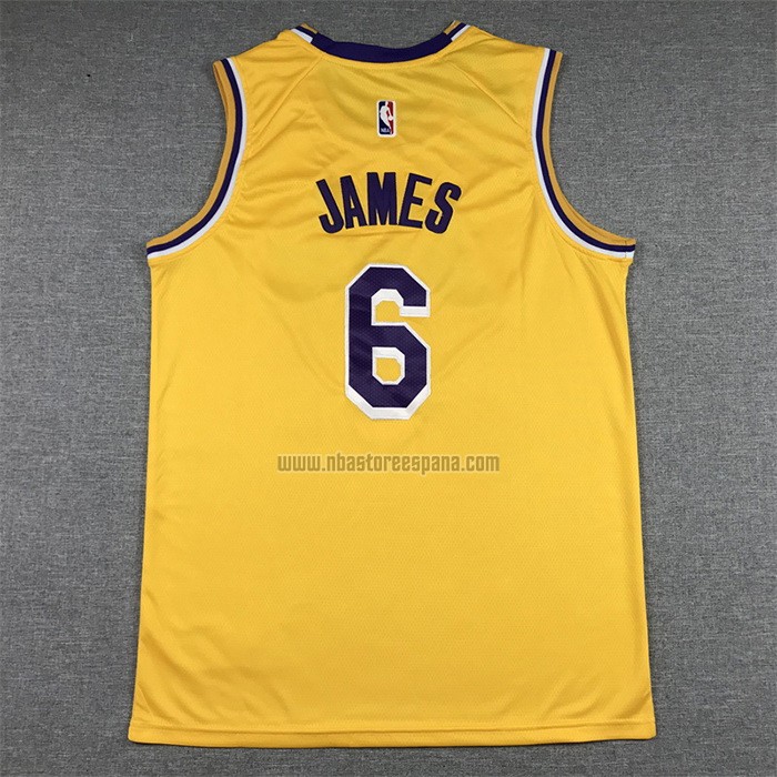 Camiseta Los Angeles Lakers LeBron James NO 6 Icon 2022-23 Amarillo